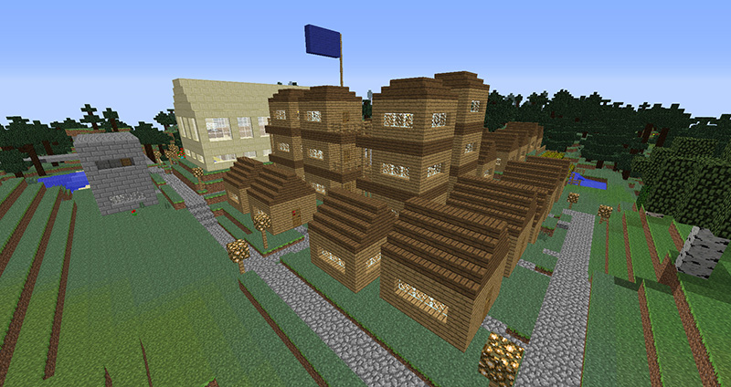 Blocky wooden town